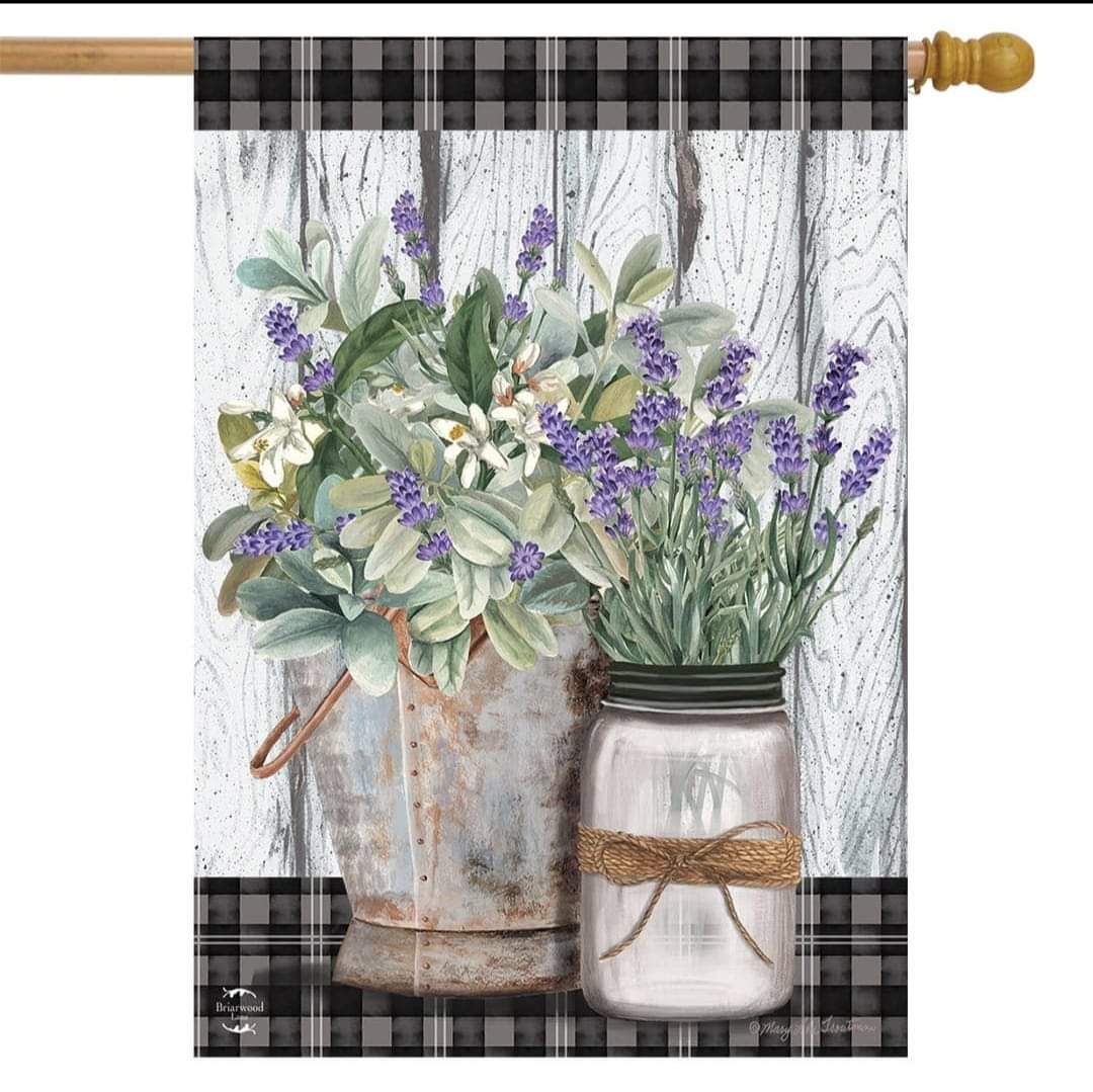 Farmhouse Flowers House Flag