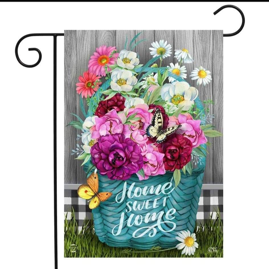 Floral Basket Spring Garden Flag